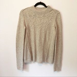 Free people cream and speckled cable knit sweater